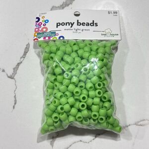 NEW Tree House Studio | Pony Beads Green Hair Craft Beads 500 Pieces Jewelry